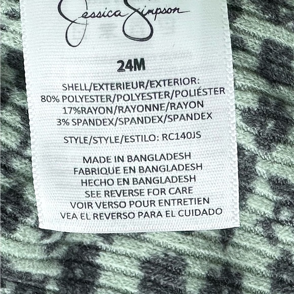 Jessica Simpson Baby Girl Romper W Headband 24 Months One Piece Jumper Green NWT - Picture 6 of 7